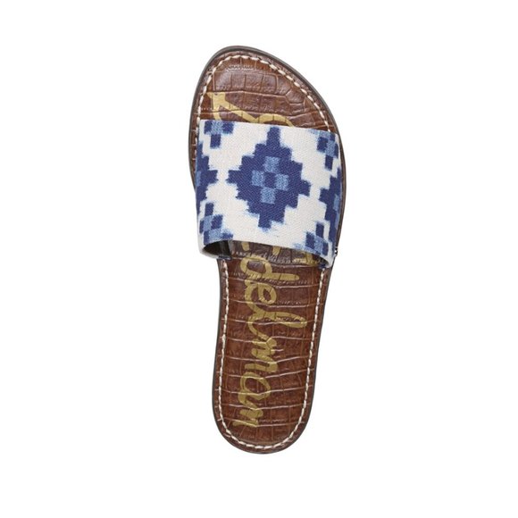 ⭐️HOST PICK⭐️ SAM EDELMAN Gio Slide Flats - Blue Textile Upper - Picture 6 of 8